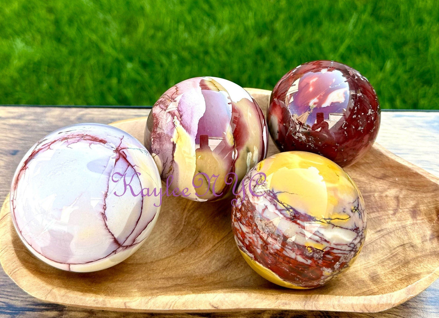 Wholesale Lot 4 PCs Natural Mookaite Jasper Spheres Crystal Ball 3.8-4lbs