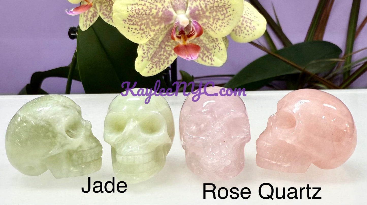 9 PCs 1.5” Natural Crystals Skull Healing Energy