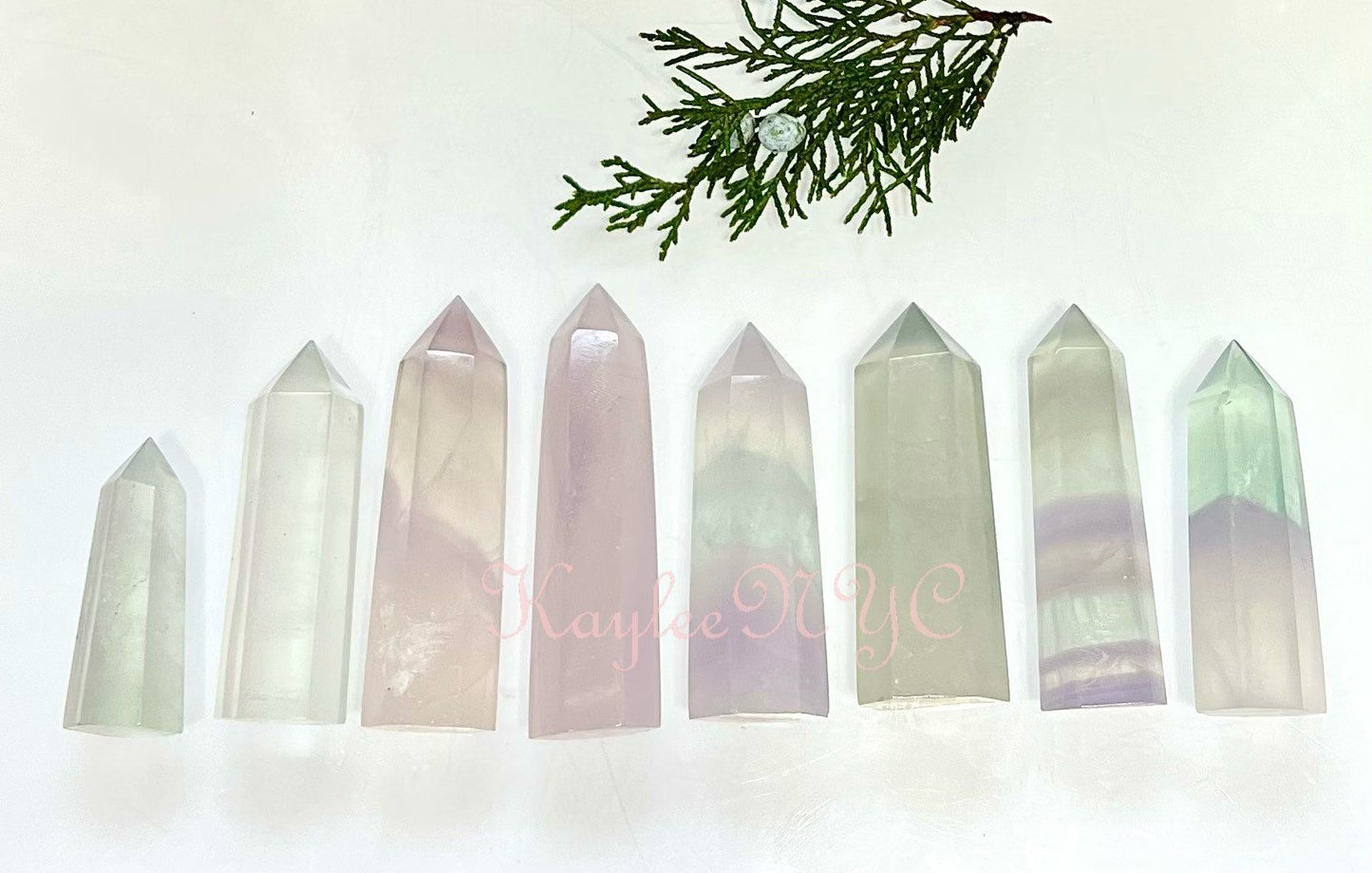 Wholesale Lot 1 lb Natural Yttrium Fluorite Obelisk Tower Point Crystal Healing