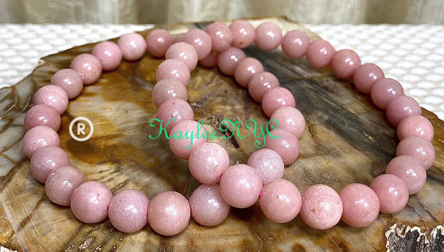 Wholesale 6 Pcs Natural Pink Opal 8mm 7.5” Stretch Bracelet Crystal Healing Energy