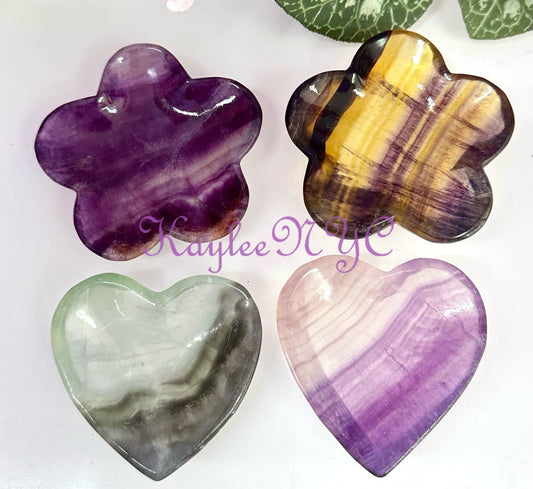 Wholesale Lot 4 pcs Natural Fluorite mixed Bowls Crystal Healing Energy .9-1lb