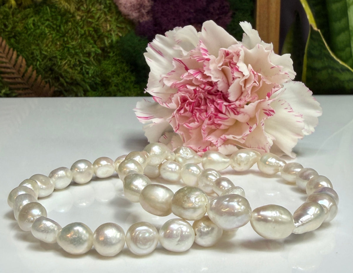 Wholesale 6 Pcs 7-8mm Natural Freshwater Pearl Healing Stretch Bracelet 7.5"