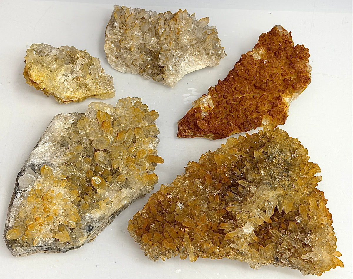 2 lbs Natural Yellow Chrysanthemum Quartz Cluster Crystal