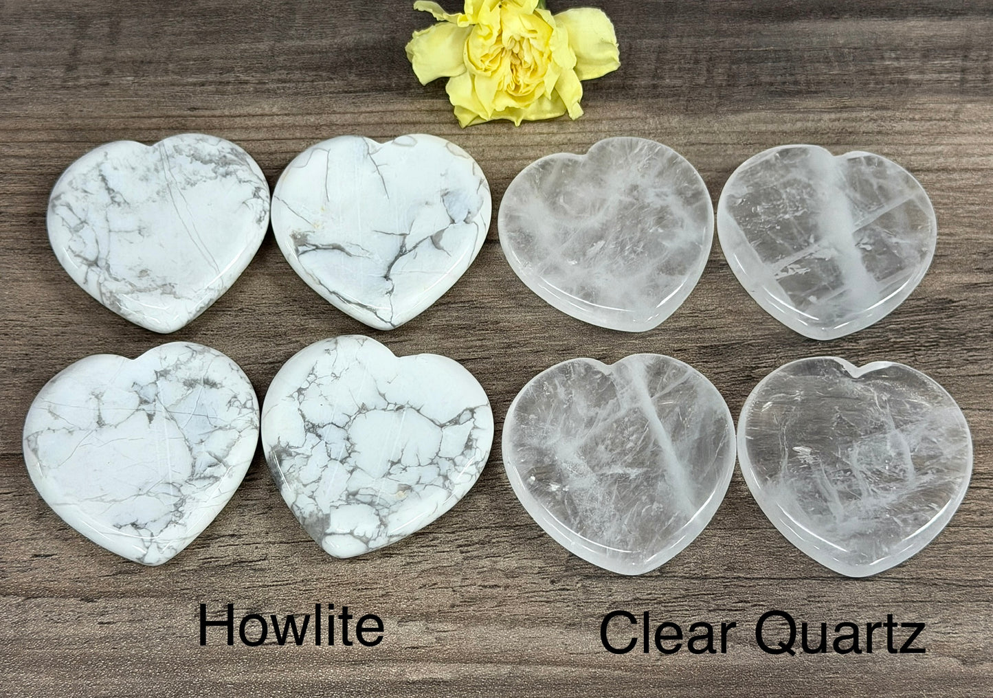 11 PCs Natural Crystal Heart Shaped Worry Stone Healing Energy