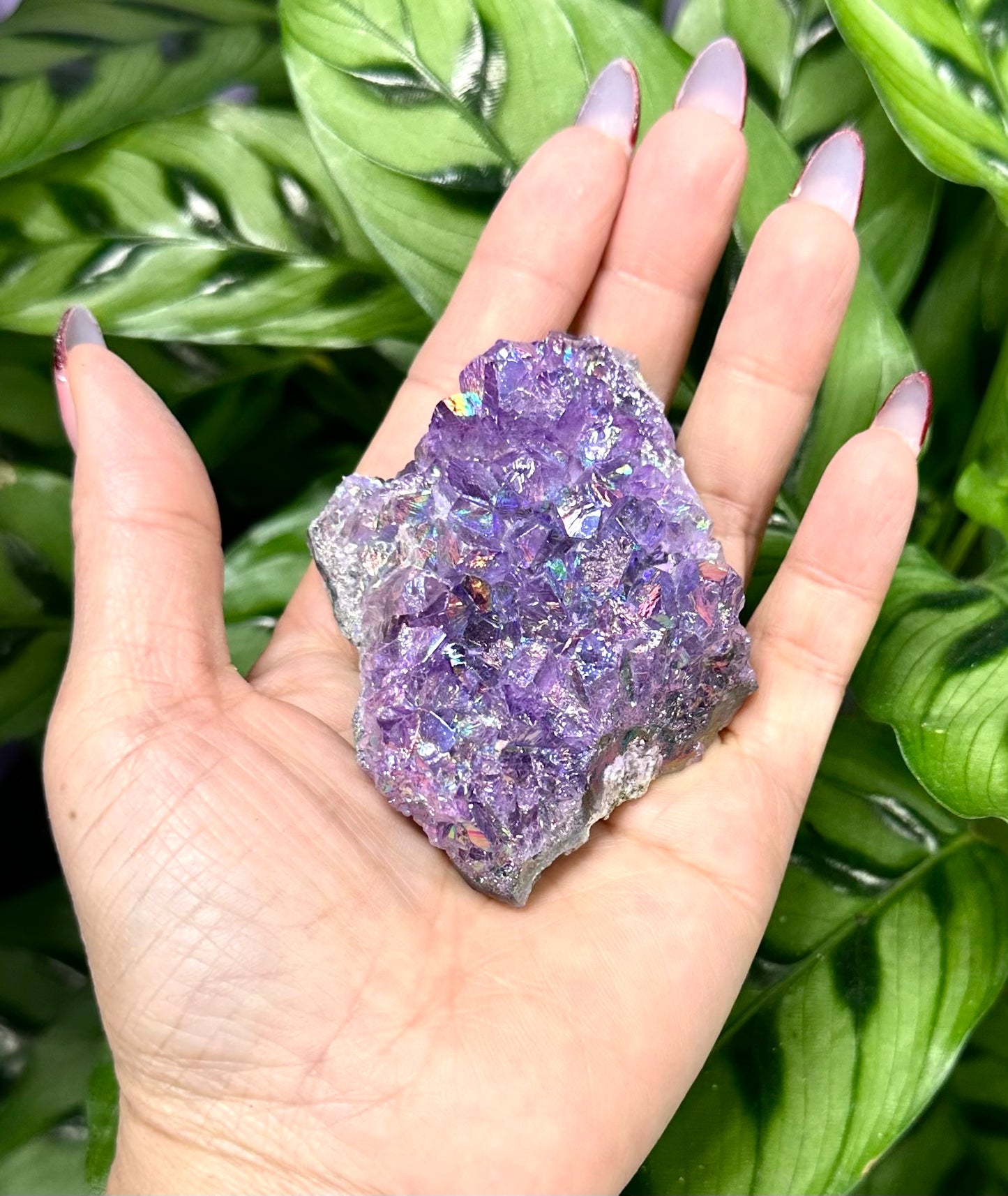 Wholesale Lot 2 Lbs Aura Amethyst Cluster Crystal Raw Nice Quality