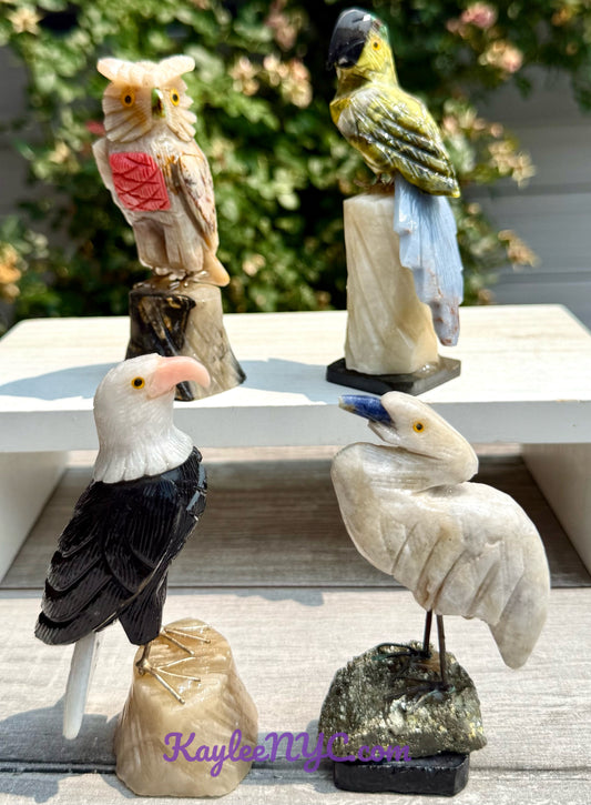 4 PCs Mix Natural Crystal Birds Healing energy