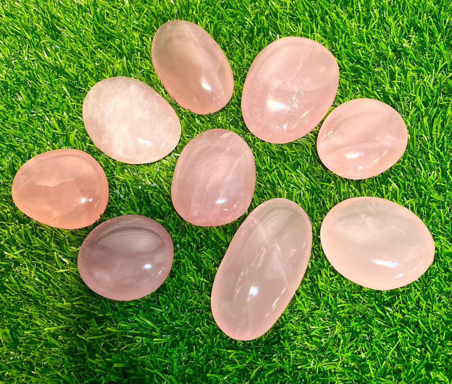 Wholesale Lot 2 Lbs Natural Rose Quartz Crystal Palm Stone Healing Energy