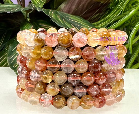 6pcs 8mm Hematoid Golden Healer Stretch Bracelet 7.5”