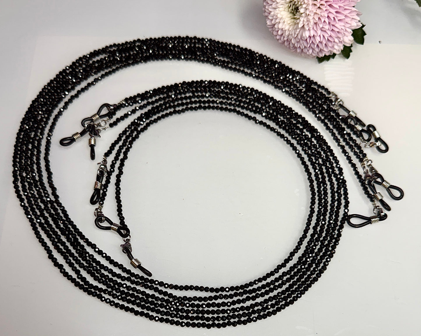 Wholesale Lot 6 PCS 3mm Faceted Black Tourmaline Glasses Chains
