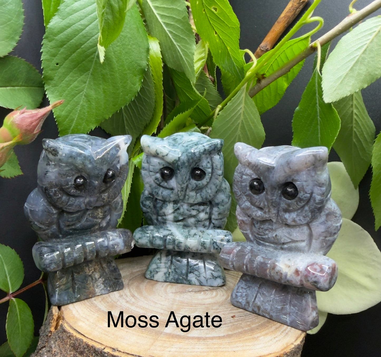 8 PCs Mixed Natural Crystal Owls Healing Energy