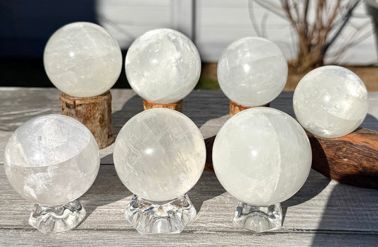 6-7 pcs Natural Calcite Sphere Crystal Ball healing energy 3.9-4lbs