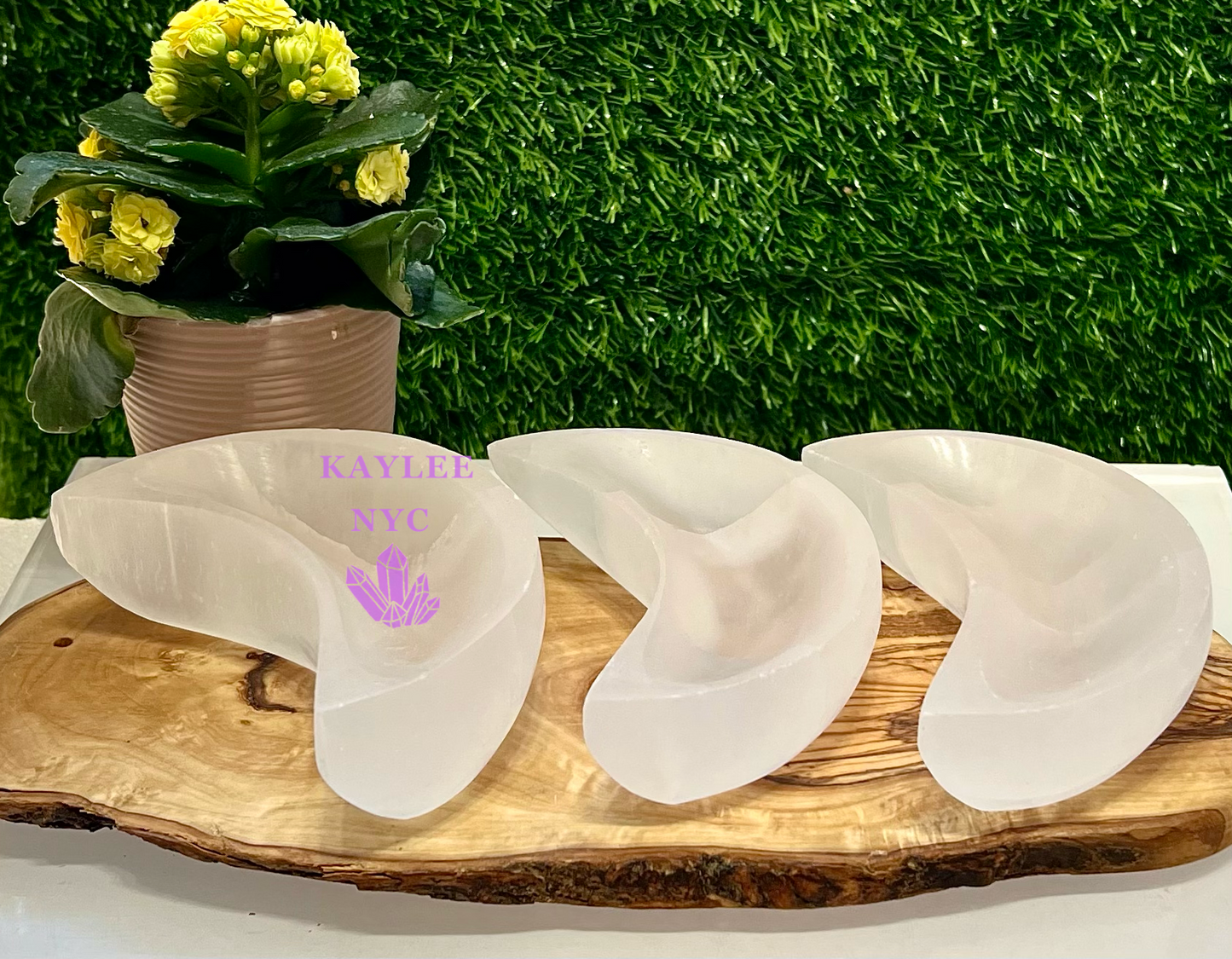 6 PCs Natural Selenite aka Satin Spar Moon Bowl ~10cm