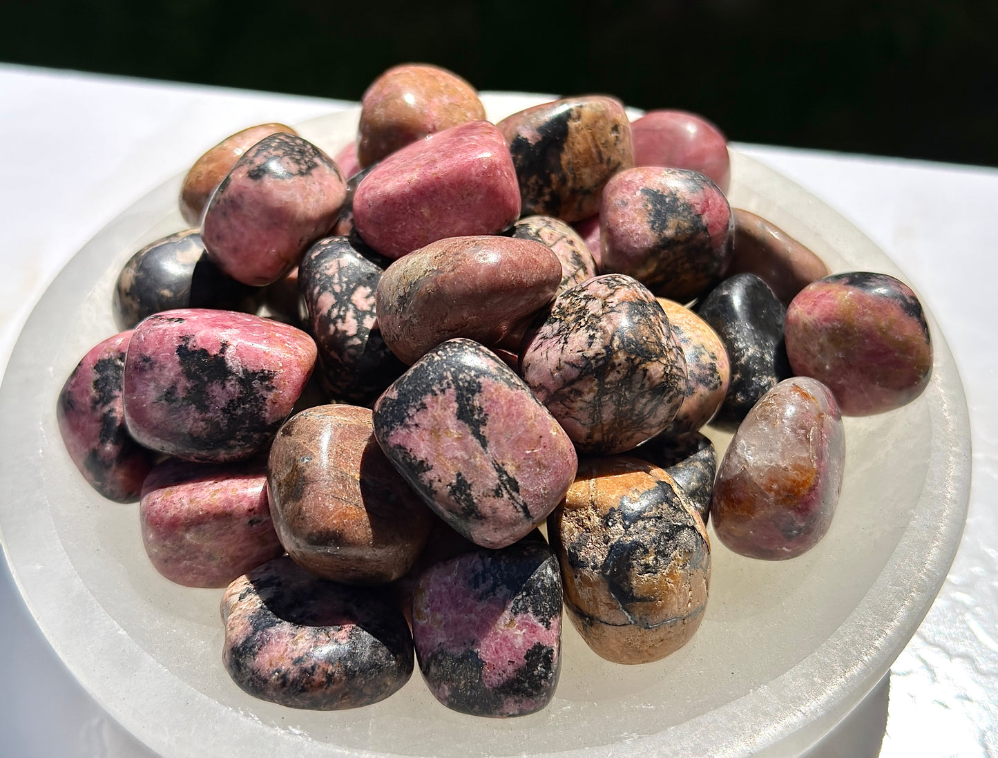 Wholesale Lot 2 Lbs Natural Rhodonite Tumble Healing Energy