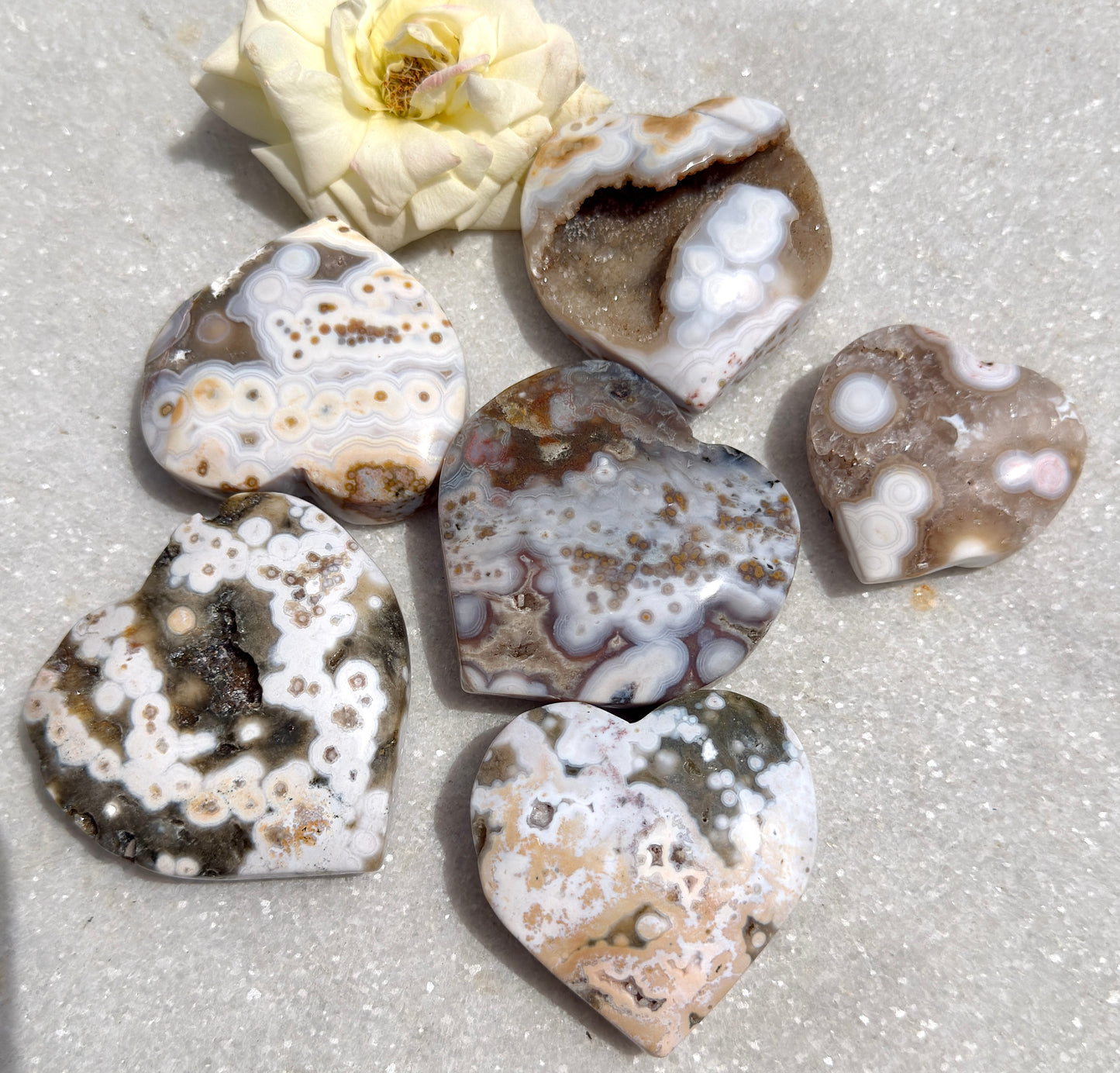 Wholesale 1 lb Lot Natural Ocean Jasper Heart Crystal Energy