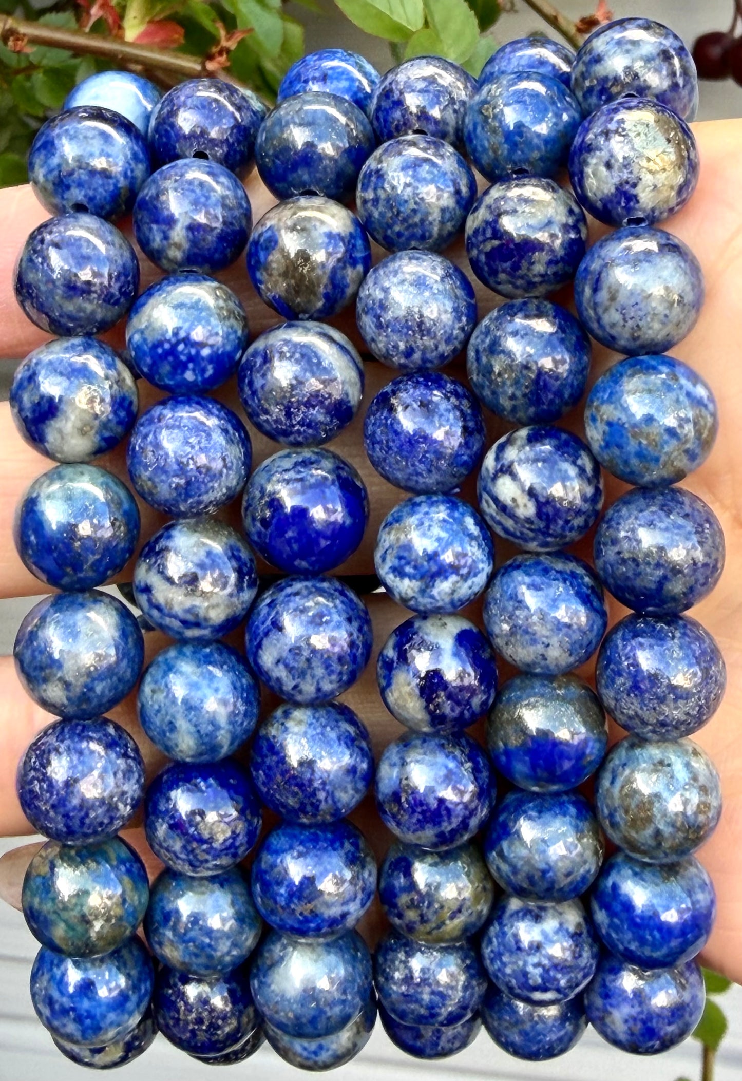 Wholesale 6 Pcs Natural Lapis Lazuli 10mm 7.5" Crystal Healing Stretch Bracelet
