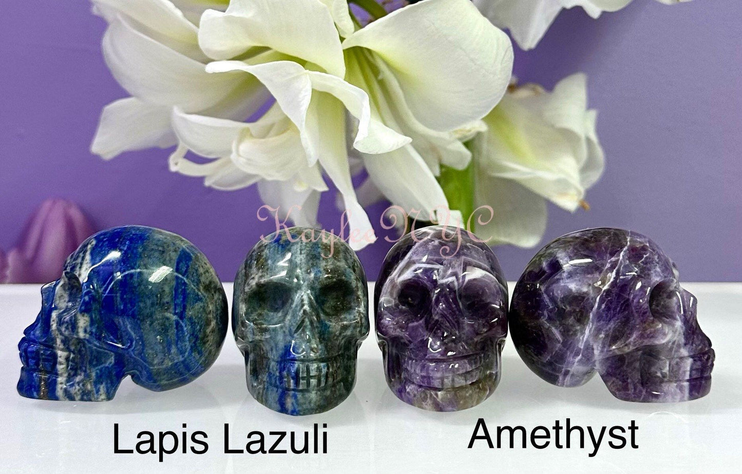 Wholesale lot 5 Pcs 2” Mix Natural Crystal Skulls Healing Energy