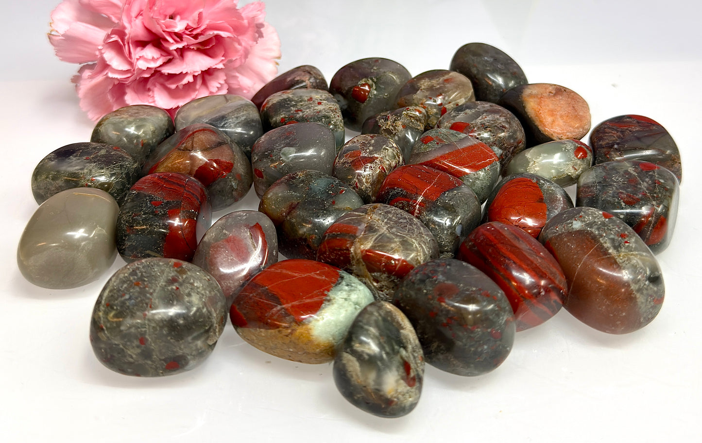 Wholesale Lot 2 Lbs Natural Bloodstone Tumble Healing Energy