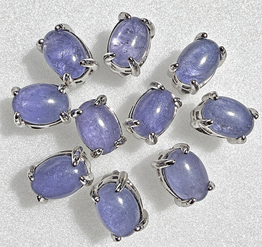 Wholesale Lot 5 Pairs Natural Tanzanite Earring Studs 5x7mm