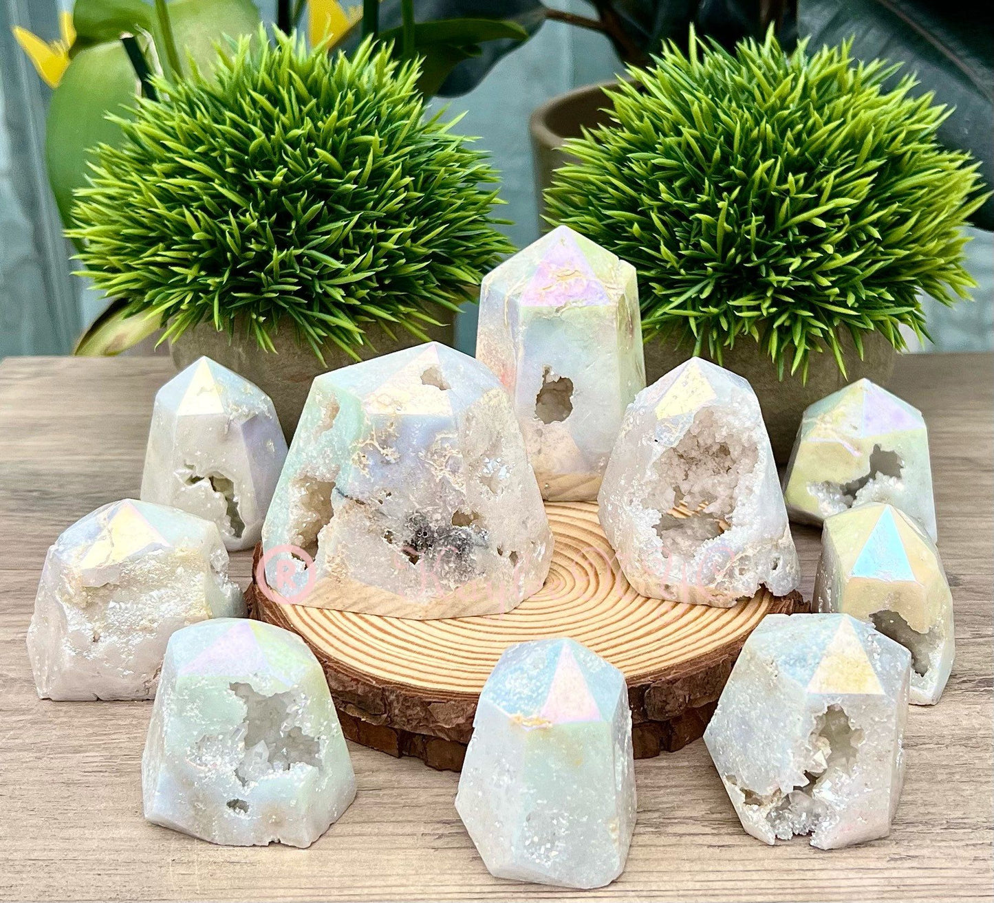 Wholesale Lot 2 Lb Angel Aura White Druzy Quartz Tower Crystal Healing Energy