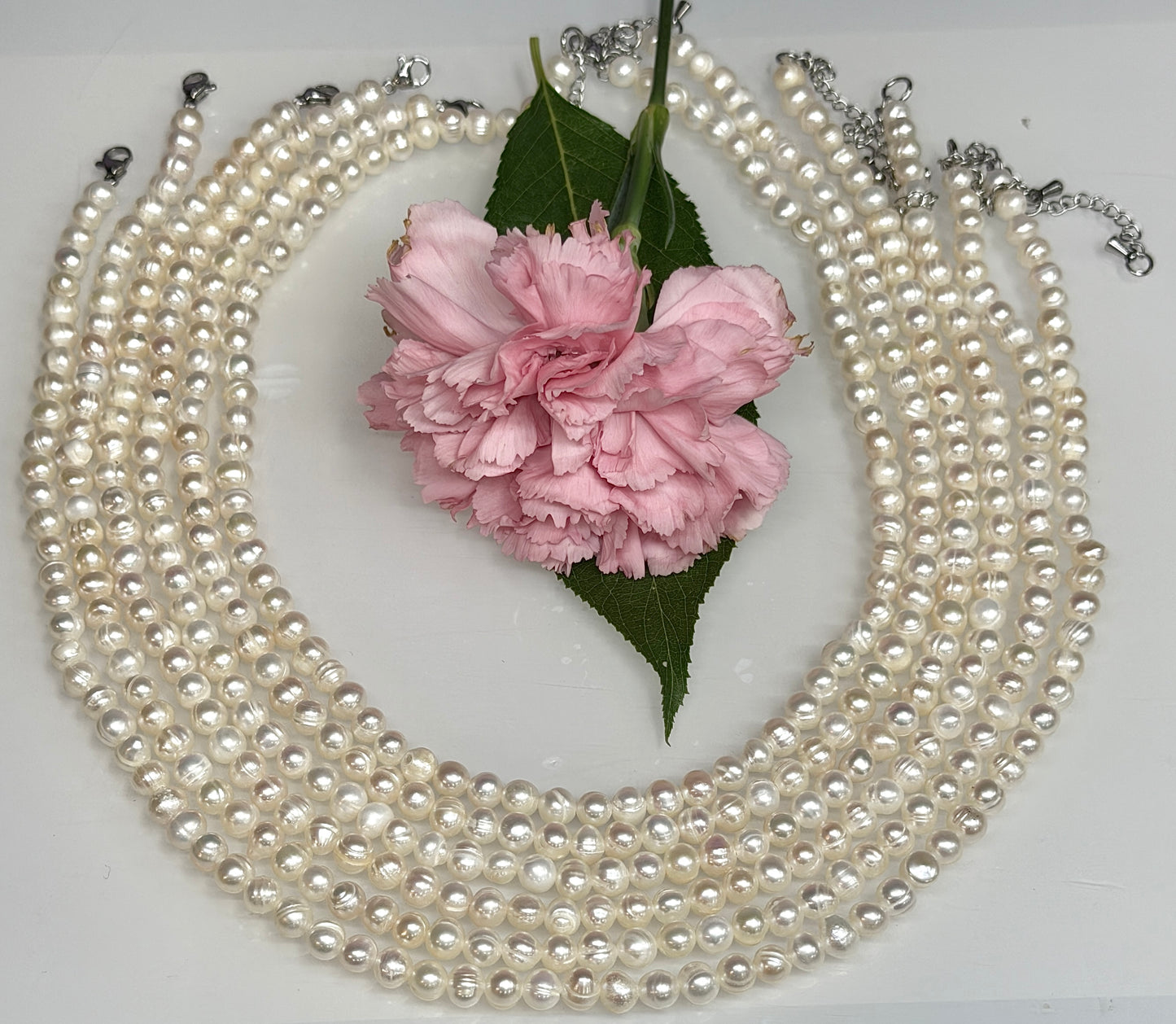 6 PCs 6 pcs ~6.5mm Natural Freshwater Pearl Necklace Healing Energy