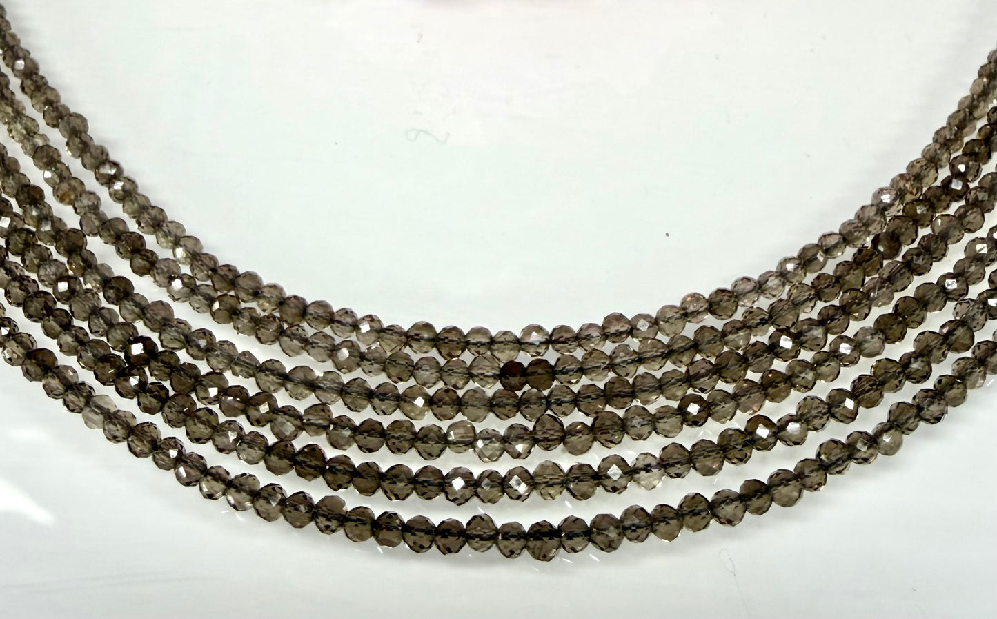 6 PCs 2mm Natural Smoky Quartz Necklaces