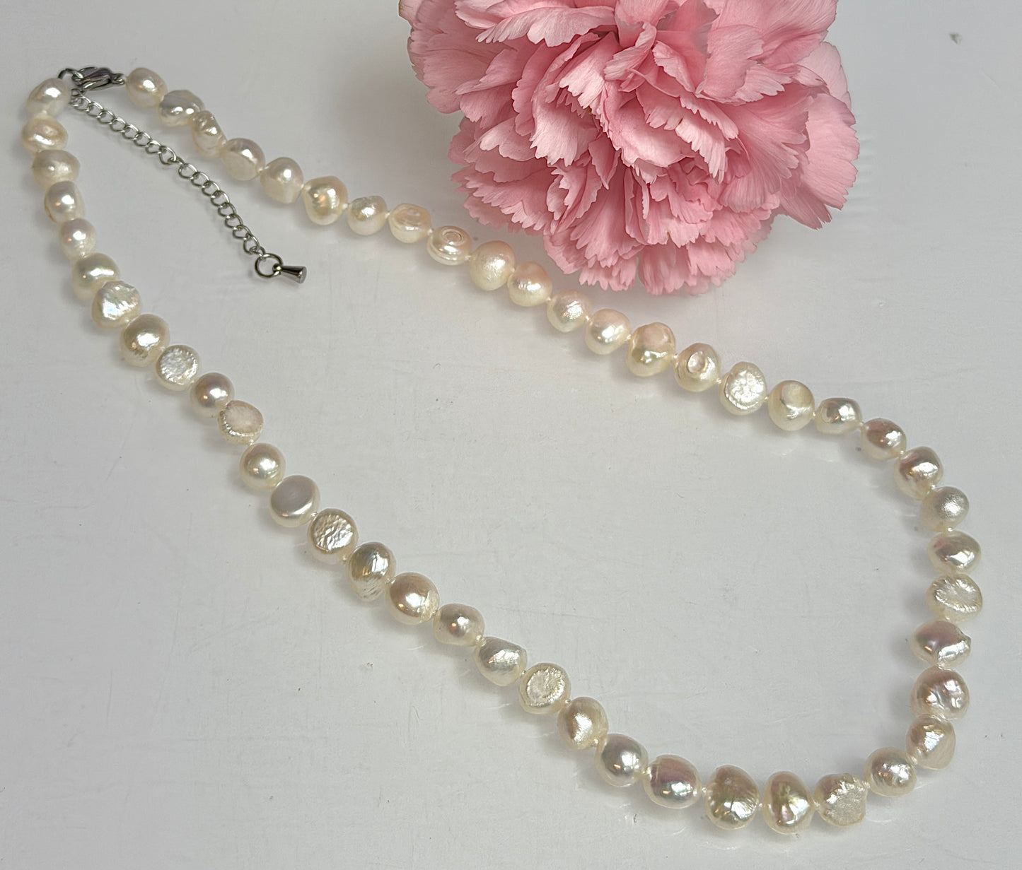 6 PCs 6 pcs ~8.5mm Natural Freshwater Pearl Necklace Healing Energy
