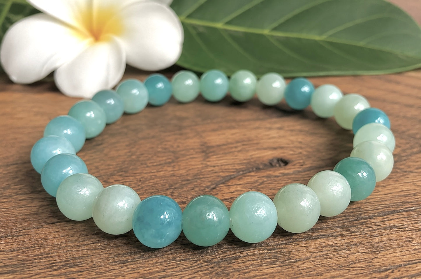 Wholesale 6 Pcs Natural Amazonite Bracelet 8mm 7.5” Healing Energy Crystal