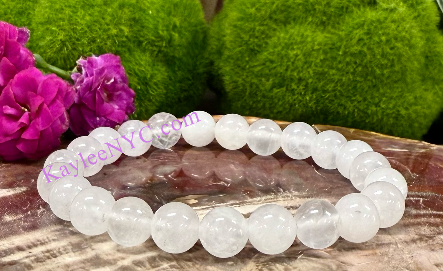 Wholesale 6 Pcs Natural Quartz 8mm 7.5” Crystal Healing Stretch Bracelet
