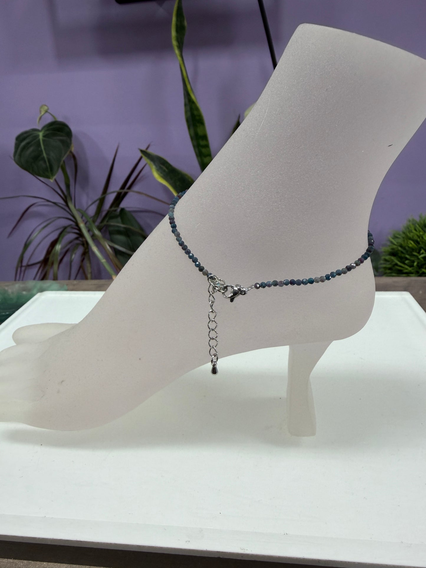 Wholesale 6 Pcs 2mm Natural Ruby and Sapphire Anklets Crystals Healing Energy