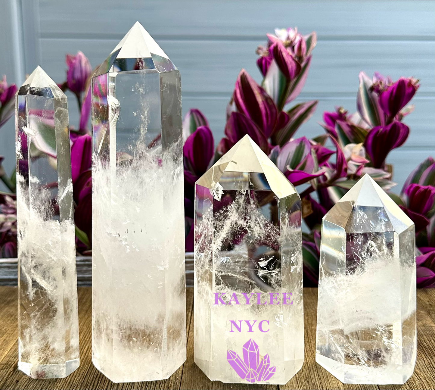 4 pcs Large Natural Clear Quartz tower point