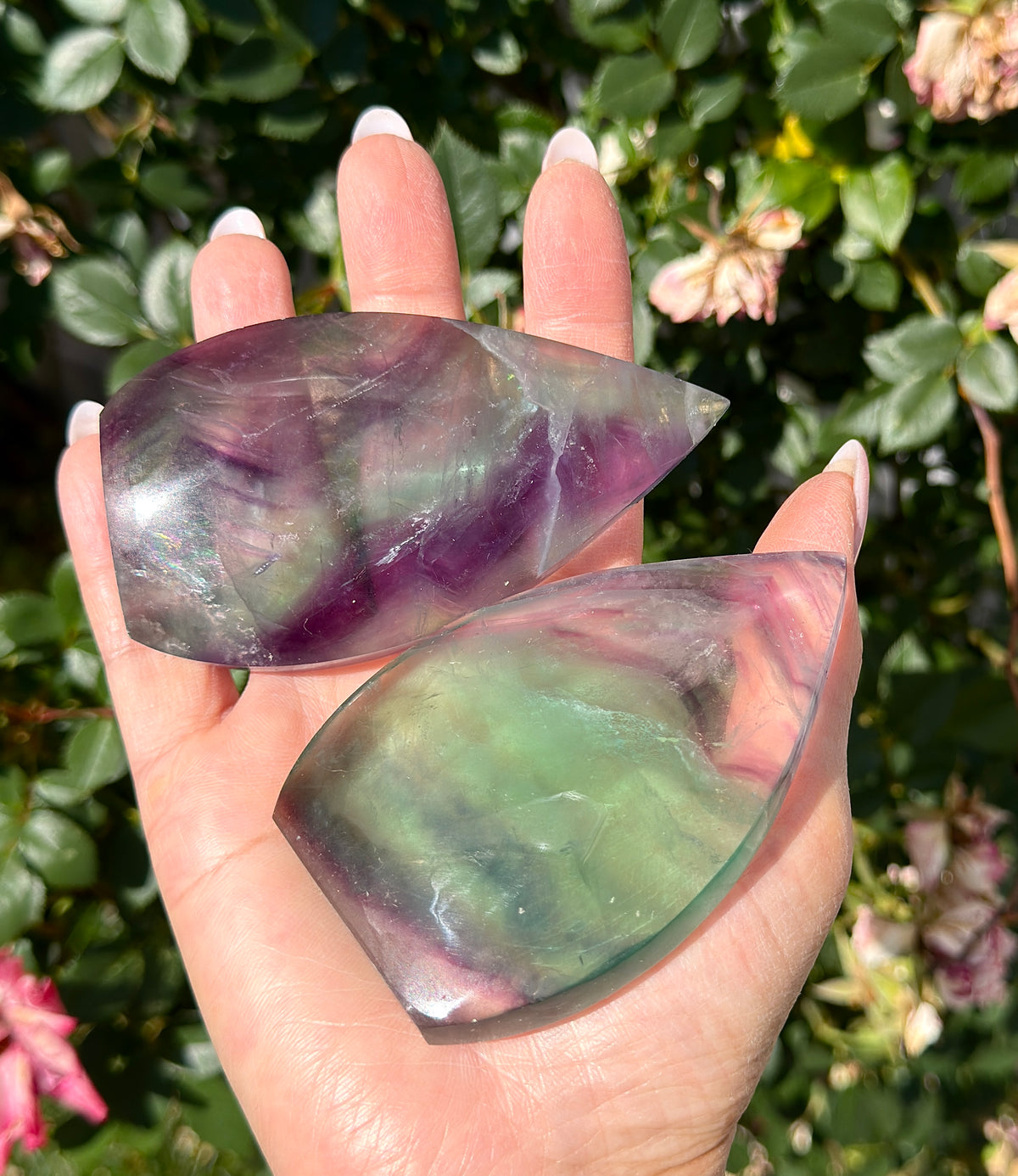 Wholesale Lot 4 pcs Natural Rainbow Fluorite Freeform Crystal Healing Energy 1.9-2lbs
