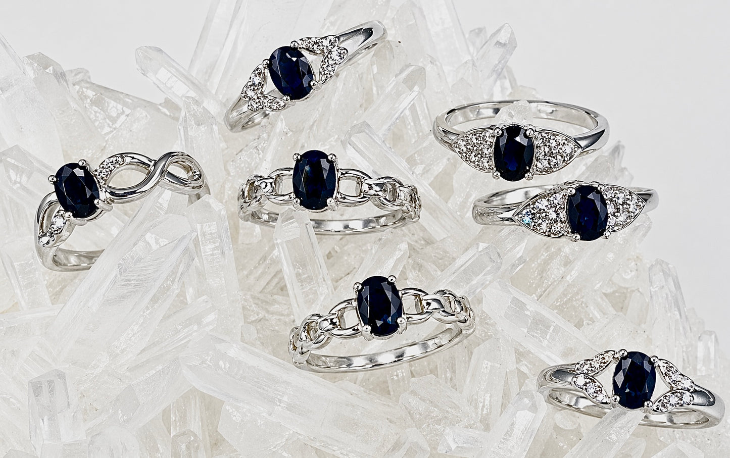 Wholesale Lot 7 pcs Natural Sapphire Stainless Steel Ring(316) 4x6mm