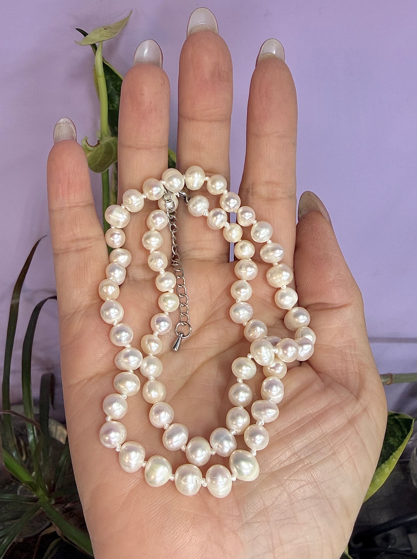 6 PCs 6 pcs ~7mm Natural Freshwater Pearl Necklace Healing Energy
