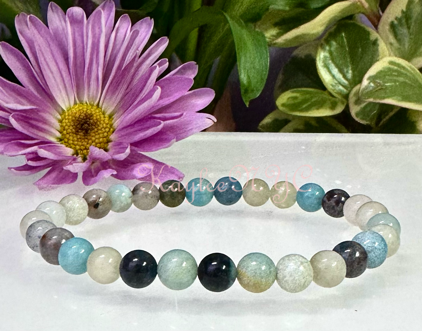 Wholesale 6 PCs 6mm Trolleite Natural Crystal Stretch Bracelet 7.5"