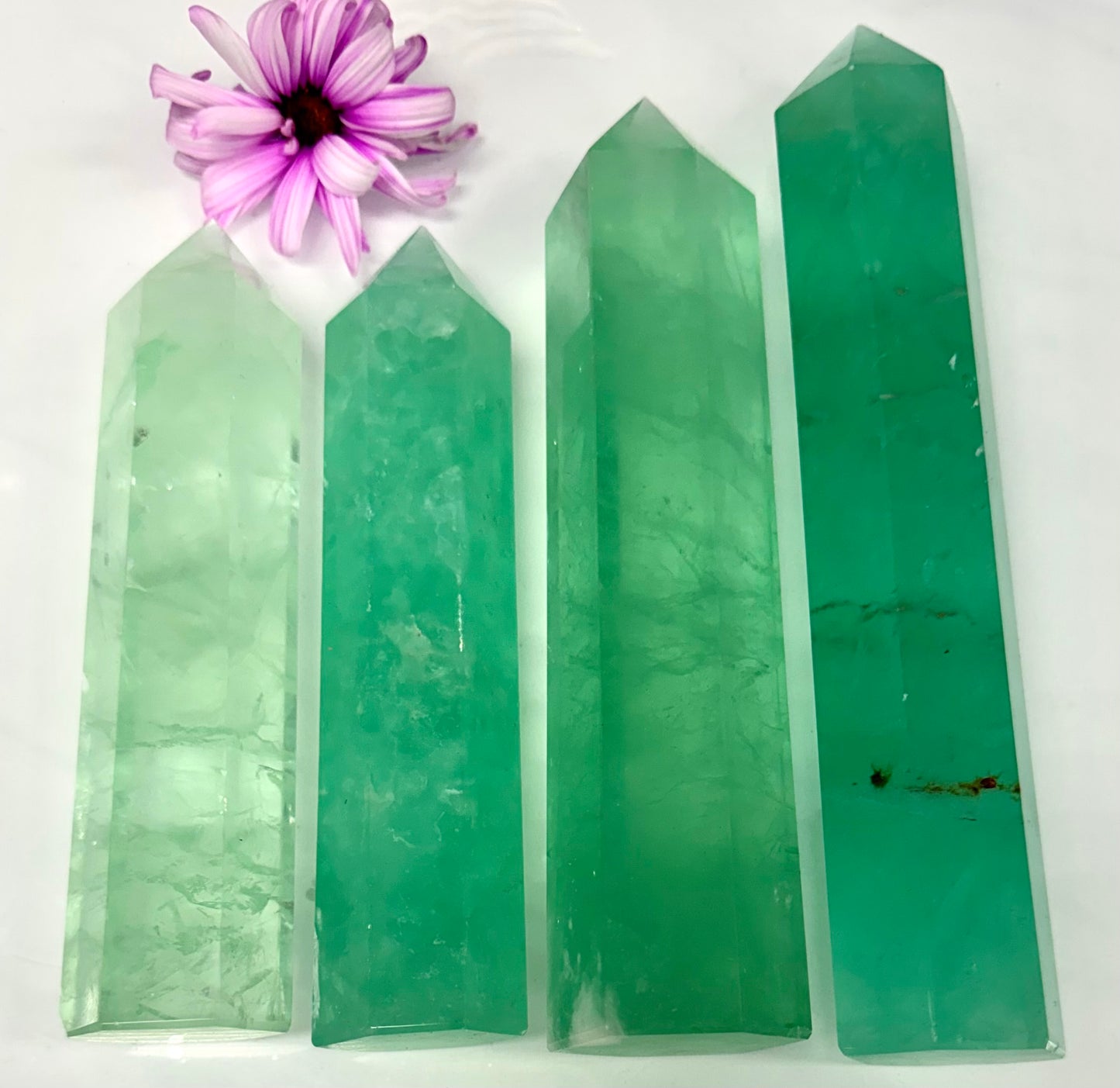 Wholesale Lot 3-4 PCs large Mint Green Fluorite Tower Obelisk Point Natural Crystal Healing