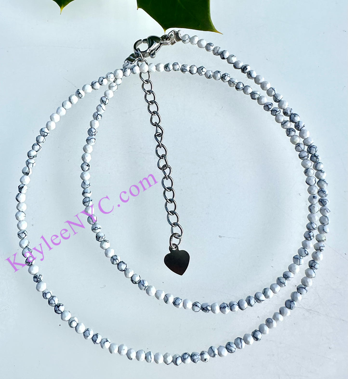 6 PCs 2mm Natural Howlite Necklaces