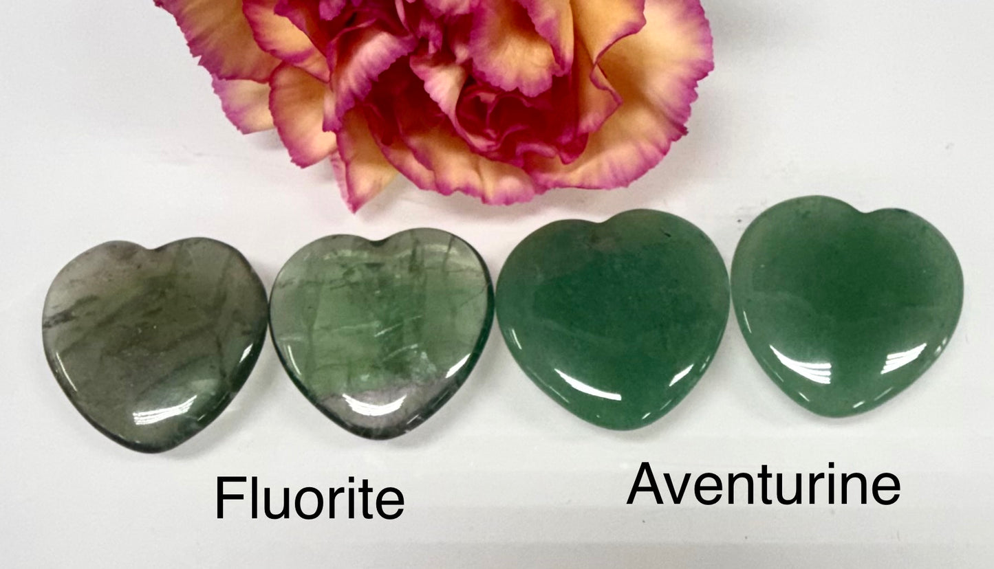 Wholesale Lot 12 Pcs 30mm Mixed Crystal Hearts Healing Energy