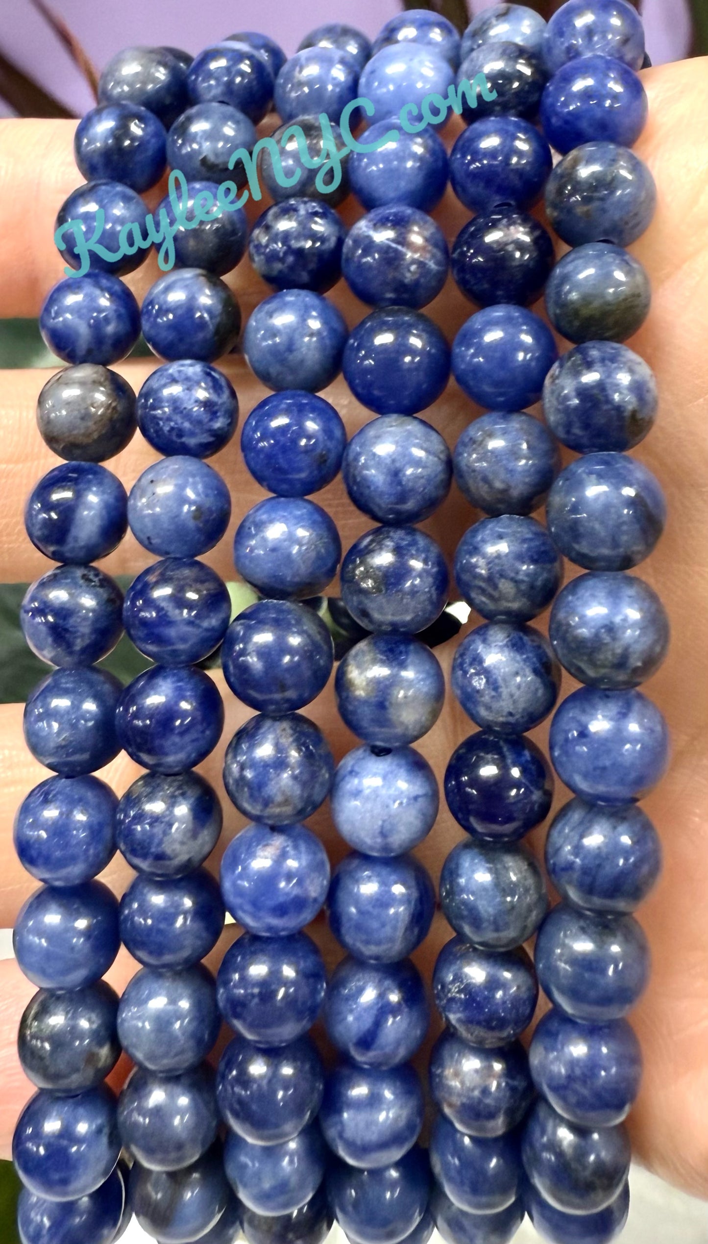 Wholesale 6 Pcs Natural Sodalite 6mm 7.5” Crystal Healing Stretch Bracelet