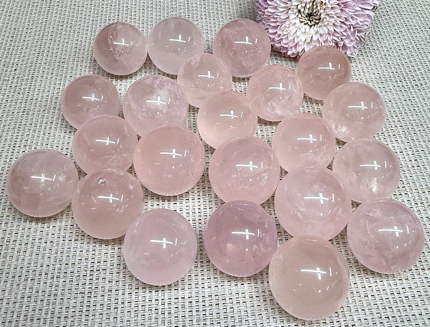 Wholesale Lot 1 lb Natural Rose Quartz Sphere Ball Crystal Healing Energy
