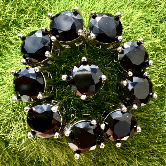 Wholesale 5 Pairs Natural Black Spinel Stud Earrings with Sterling Silver (925) Posts – 6mm