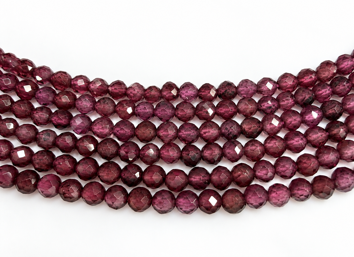 6 PCs 2mm Natural Garnet Necklaces w Stainless Steel Findings
