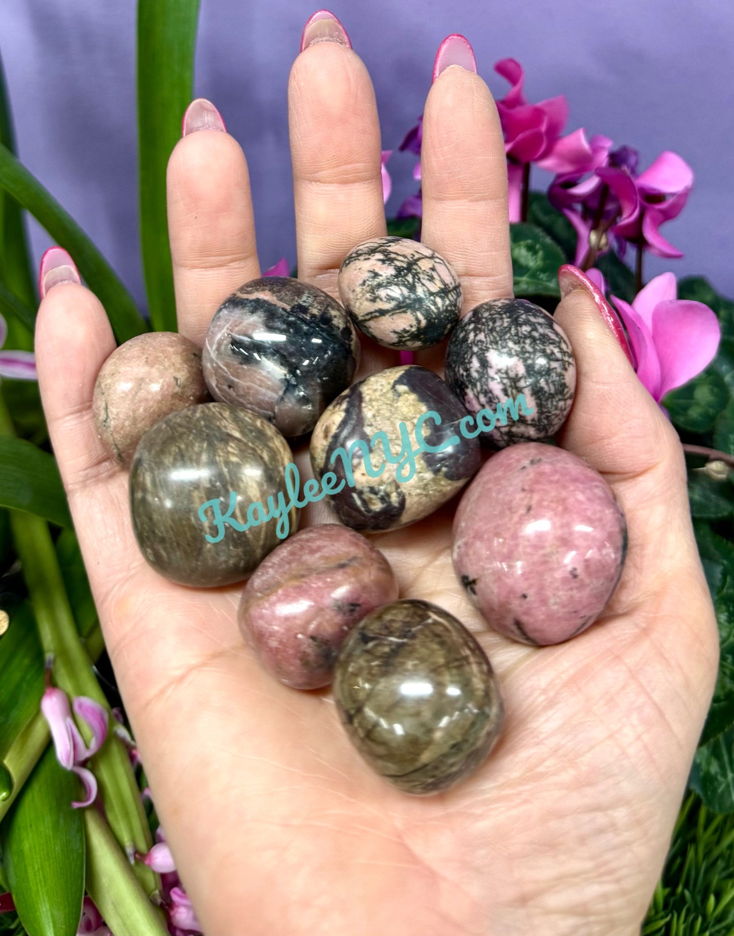 Wholesale Lot 2 Lbs Natural Rhodonite Tumble Healing Energy