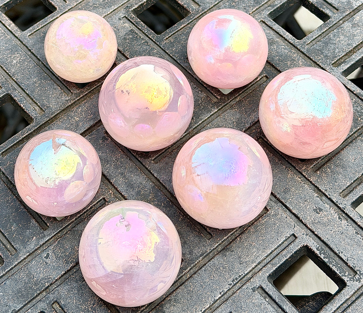 Wholesale Lot 2 Lb Angel Aura Rose Quartz Sphere Crystal Healing Energy