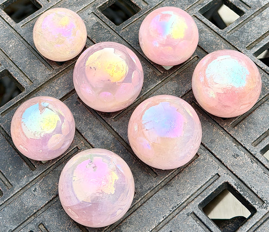 Wholesale Lot 2 Lb Angel Aura Rose Quartz Sphere Crystal Healing Energy