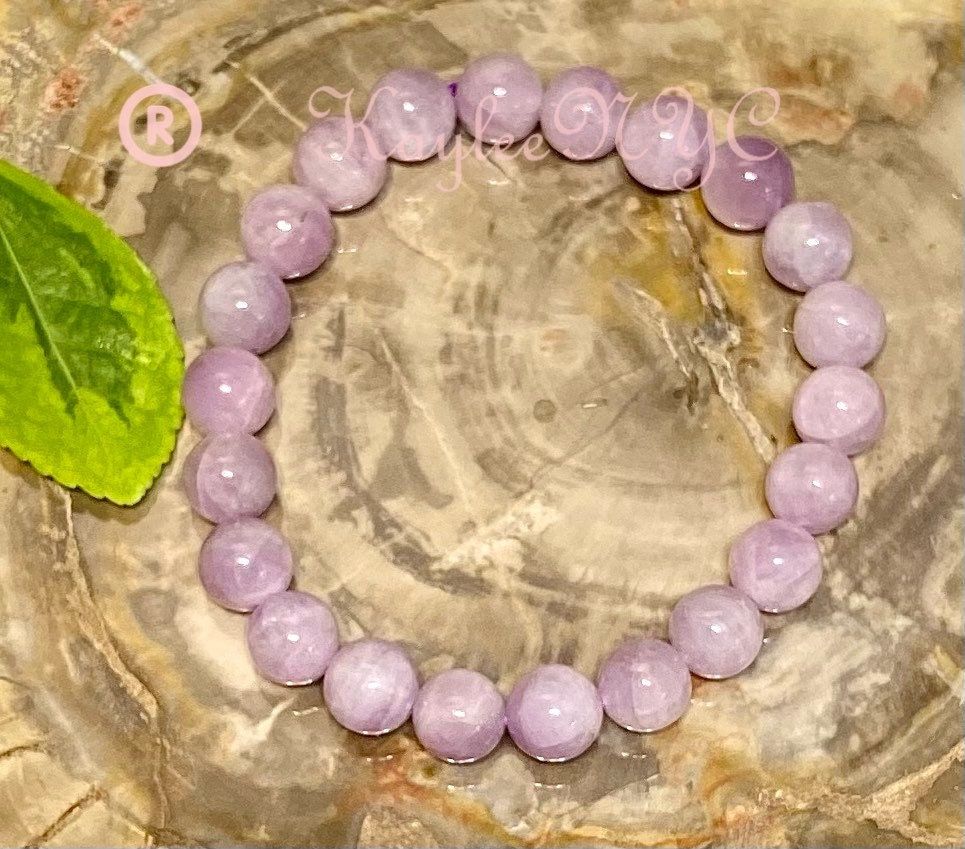 Wholesale 6 Pcs Natural Kunzite 8.4-9mm 7.5” Crystal Bracelet Healing Energy