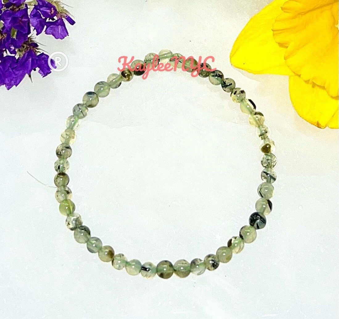 Wholesale Lot 6 Pcs Natural Prehnite 4mm 7.5” Crystal Healing Stretch Bracelet