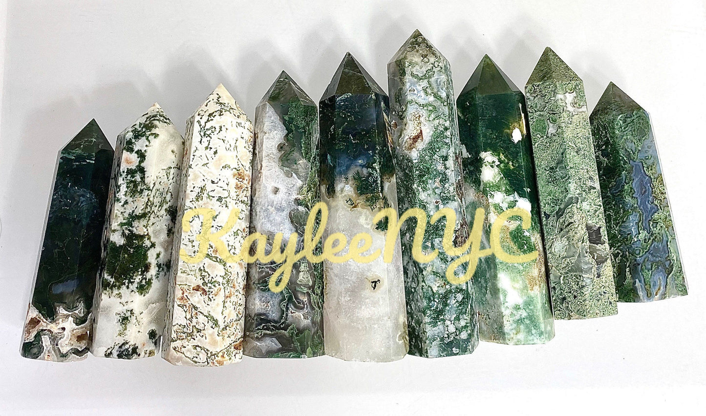 Wholesale Lot 2 Lb Natural Moss Agate Obelisk Tower Point Crystal Healing