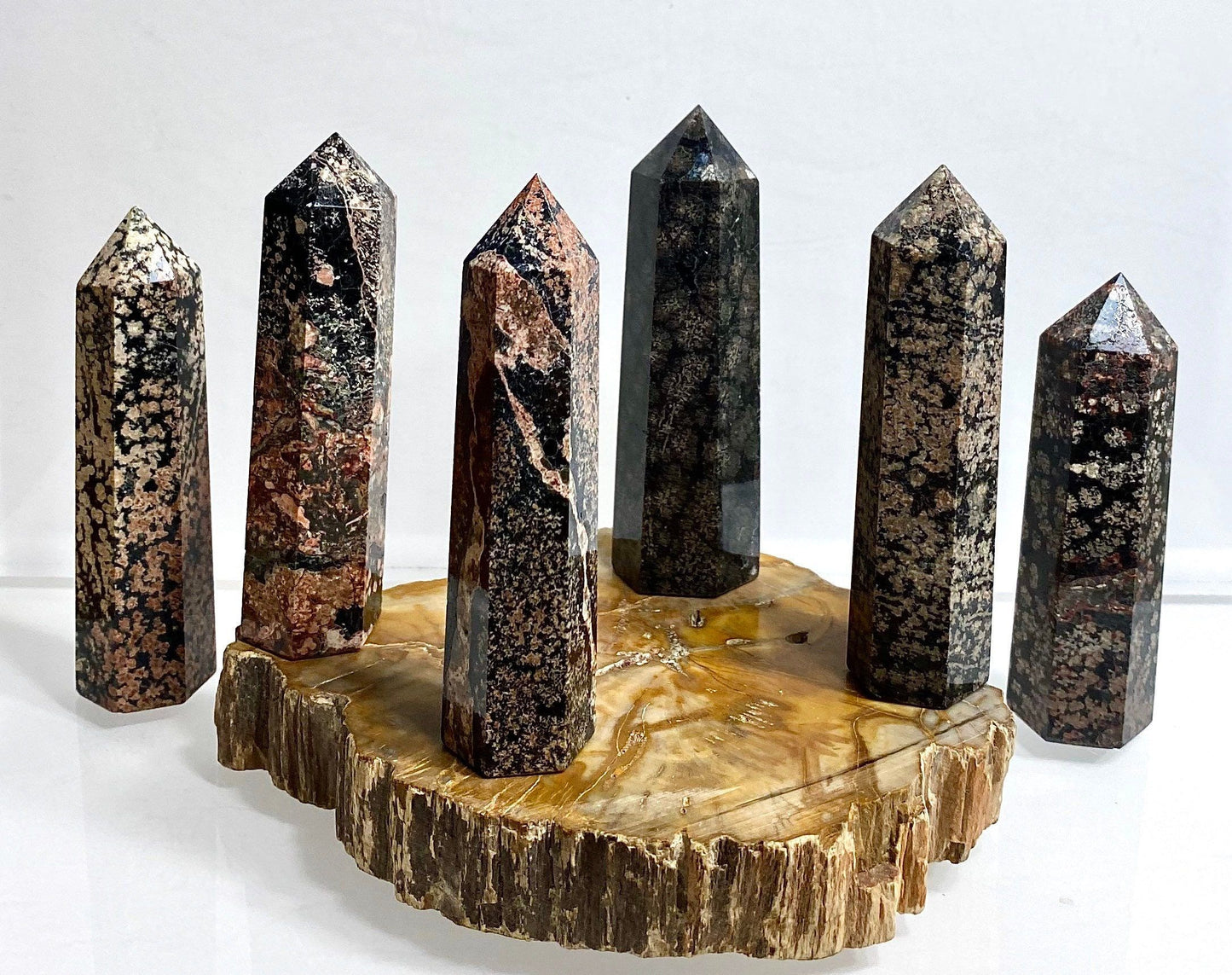 Wholesale Lot 1 Lb Natural Firework Obsidian Obelisk Tower Point Crystal Natural