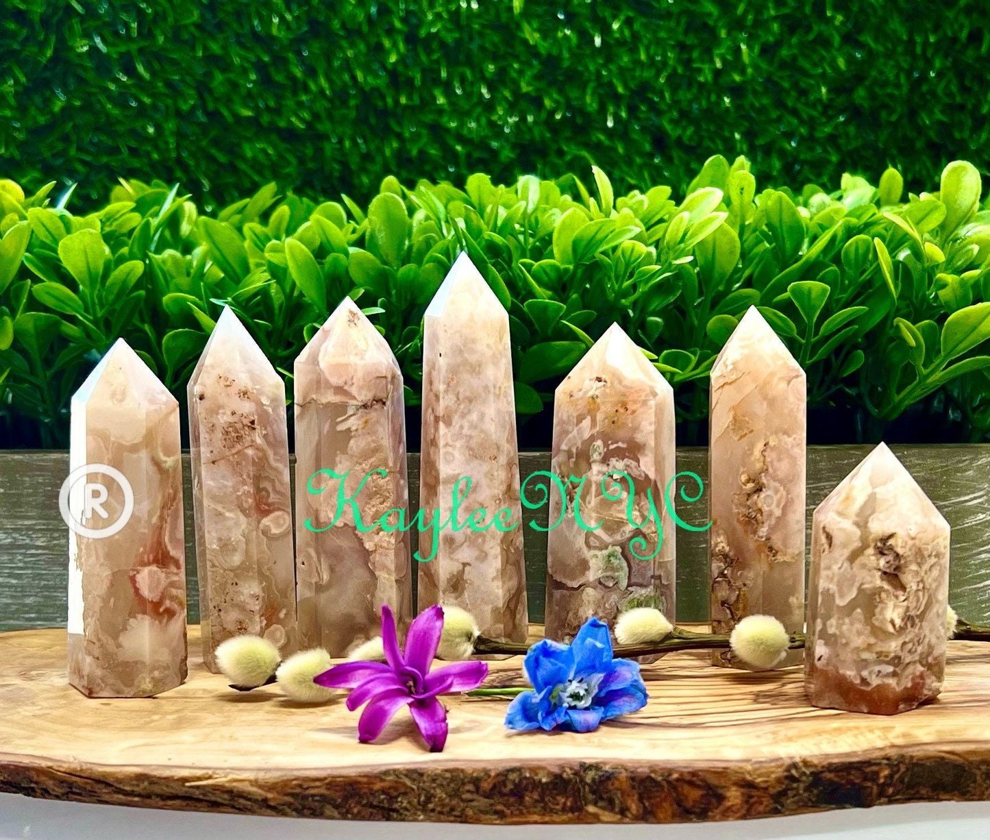 Wholesale Lot 1 Lb Natural Flower Agate Obelisk Point Crystal Healing Energy