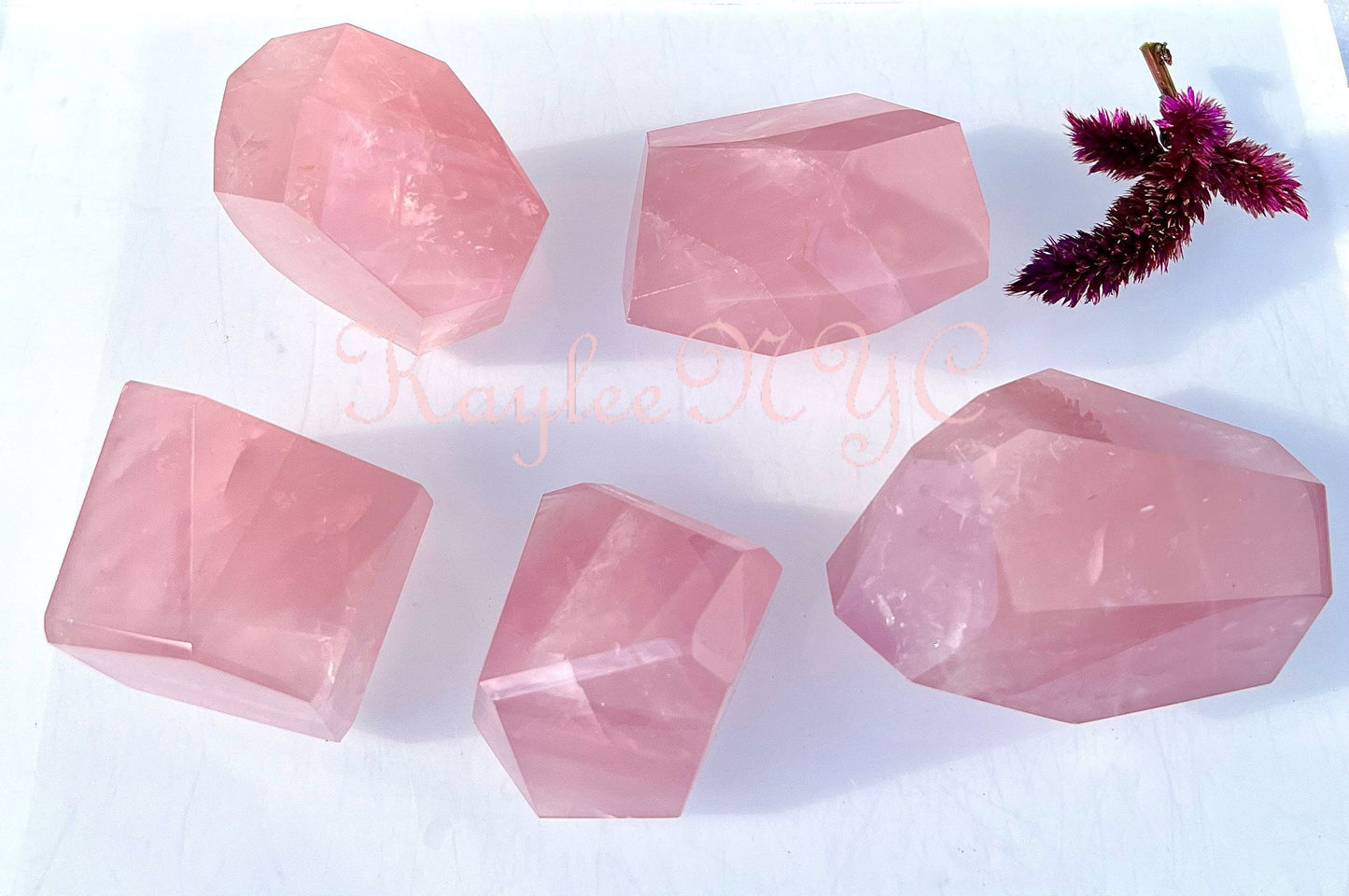 Wholesale Lot 2 lbs Natural Rose Quartz  Crystal Polished Freeform Healing Energy